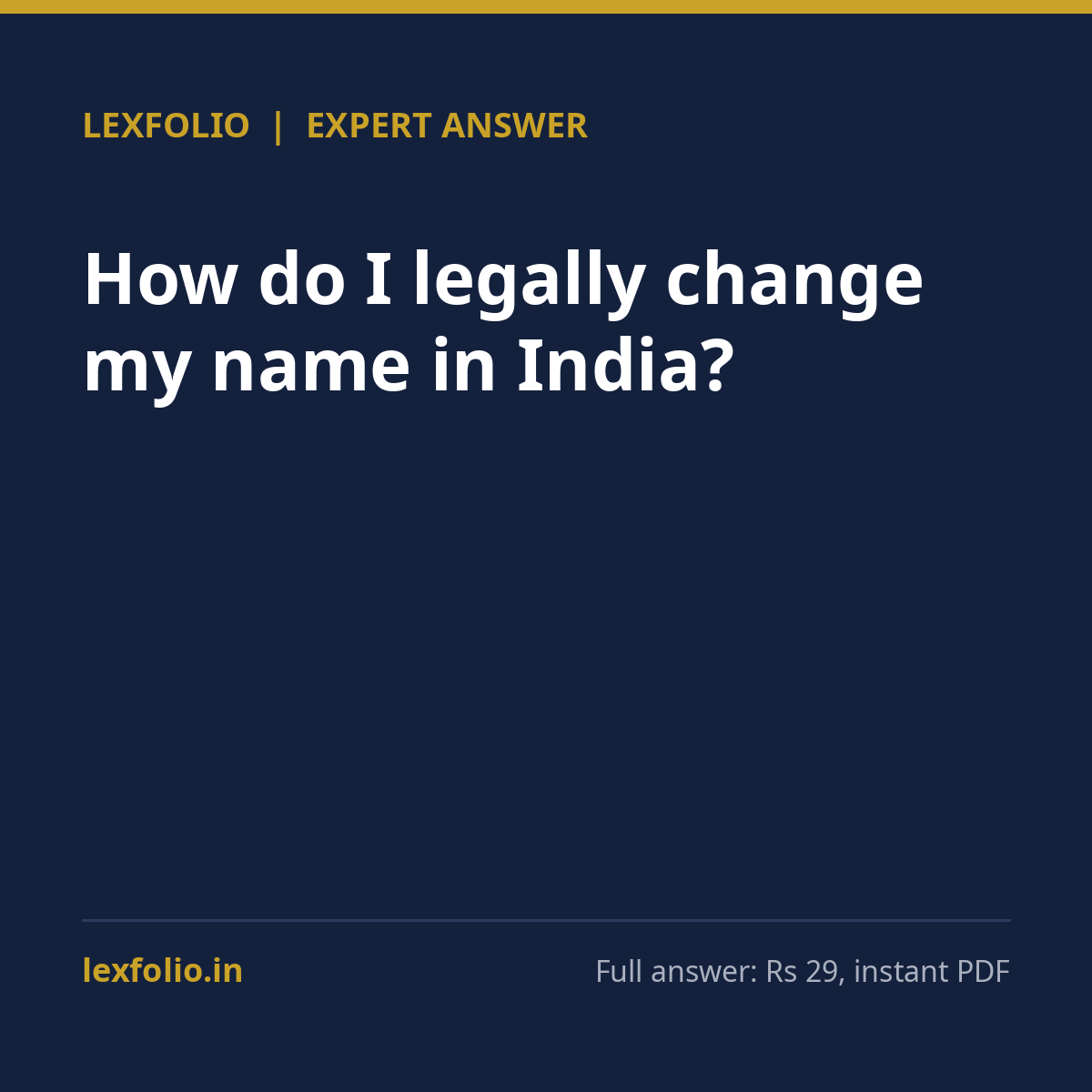 How do I legally change my name in India?