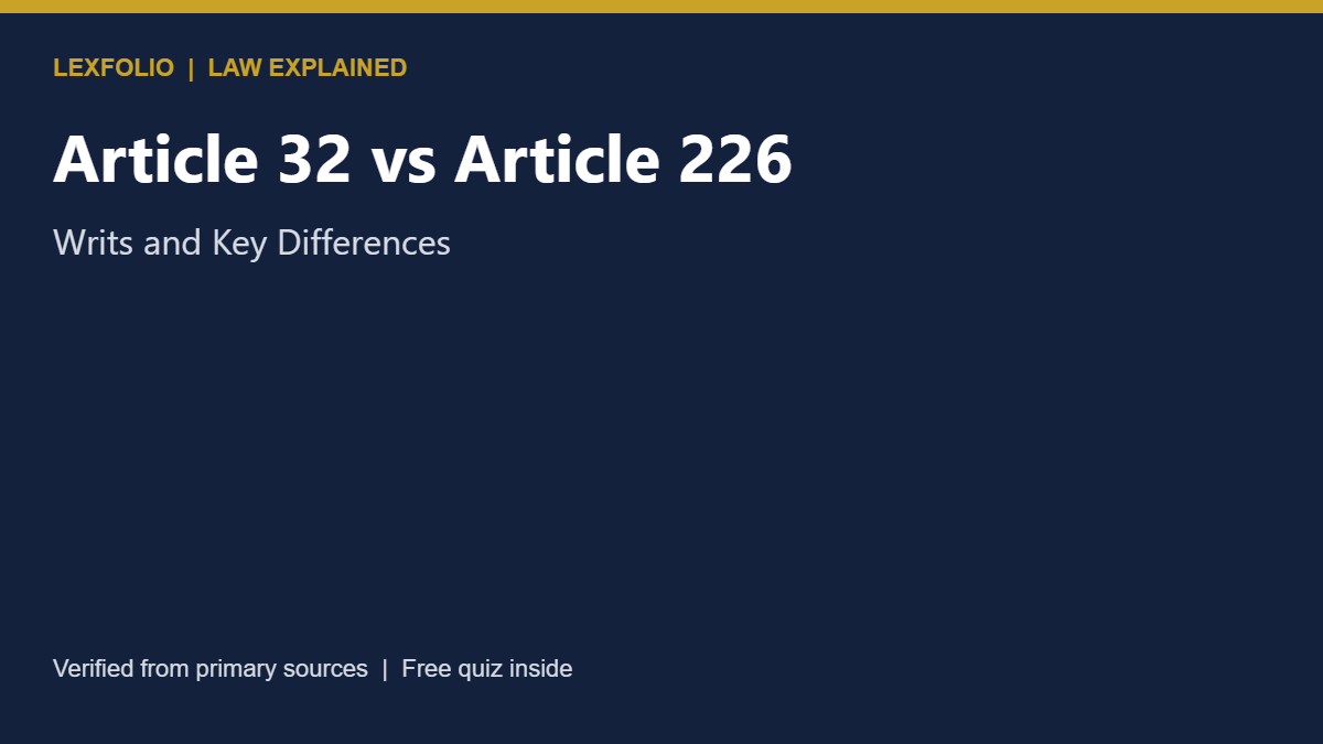 Article 32 vs Article 226: Writs and Key Differences