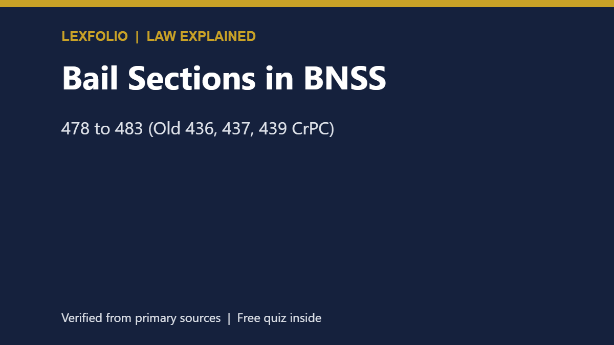 Bail Sections in BNSS: 478 to 483 (Old 436, 437, 439 CrPC)