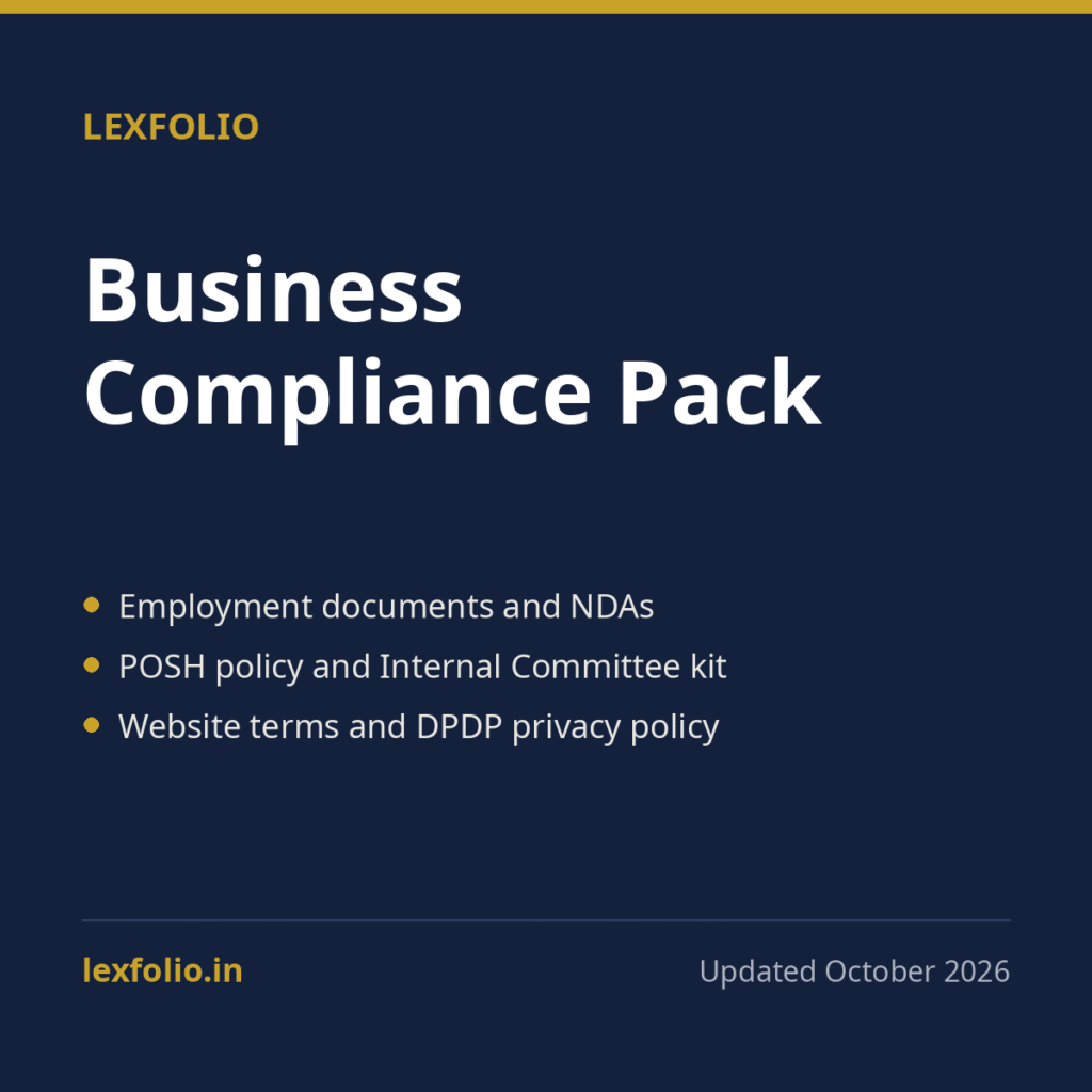 Business Compliance Pack: Employment, POSH and Website Legal