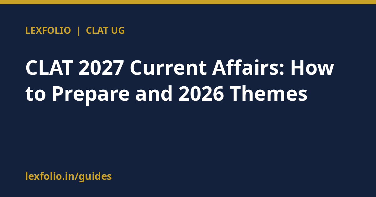 CLAT 2027 Current Affairs: How to Prepare and 2026 Themes