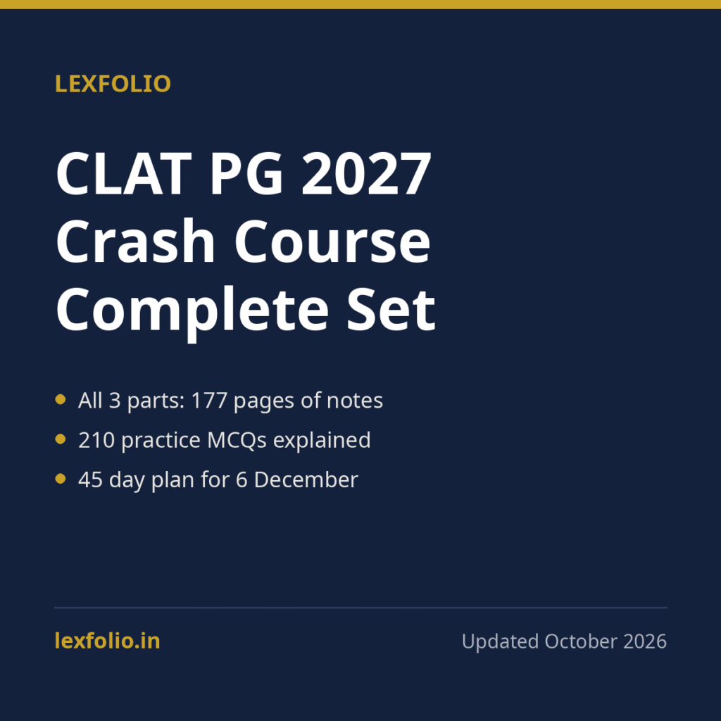 CLAT PG 2027 Crash Course Complete Set