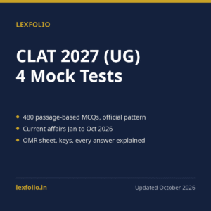CLAT 2027 (UG) Full Length Mock Tests: 4 Papers, 480 Questions with Explanations