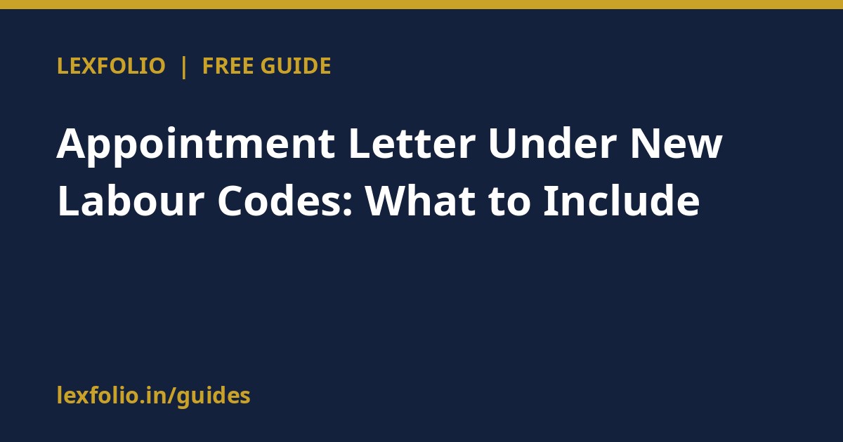 Appointment Letter Under New Labour Codes: What to Include