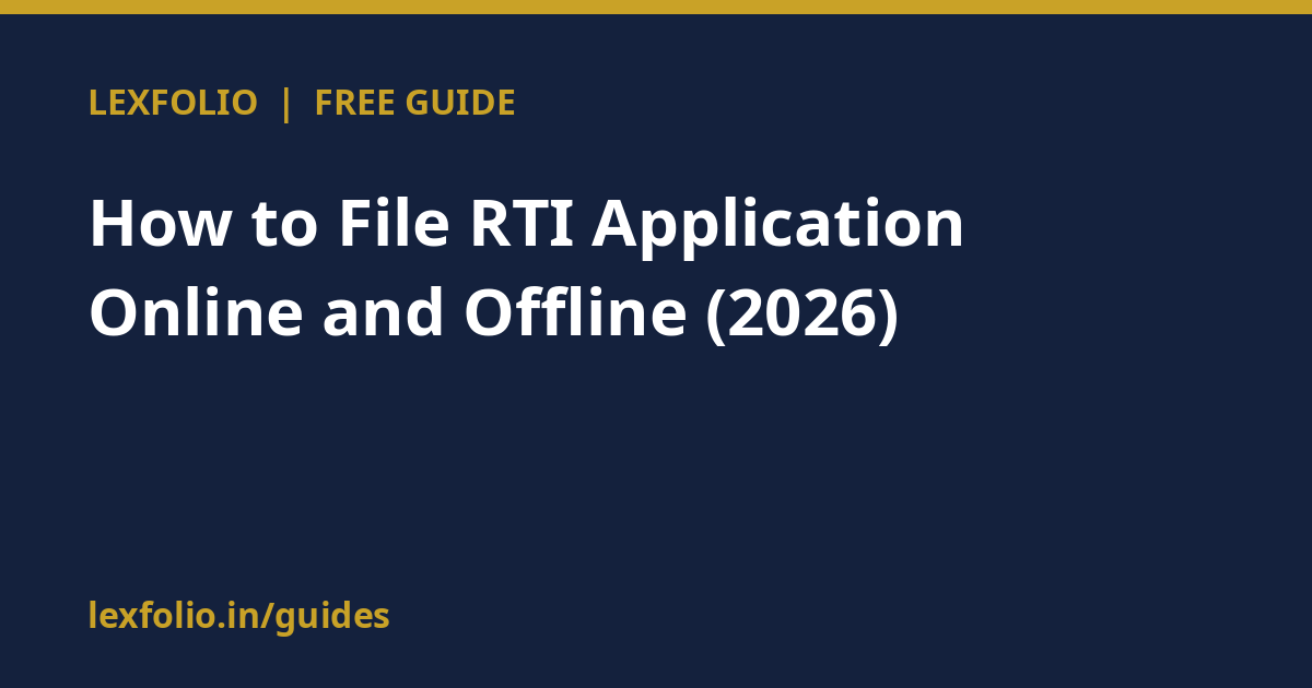 How to File RTI Application Online and Offline (2026)