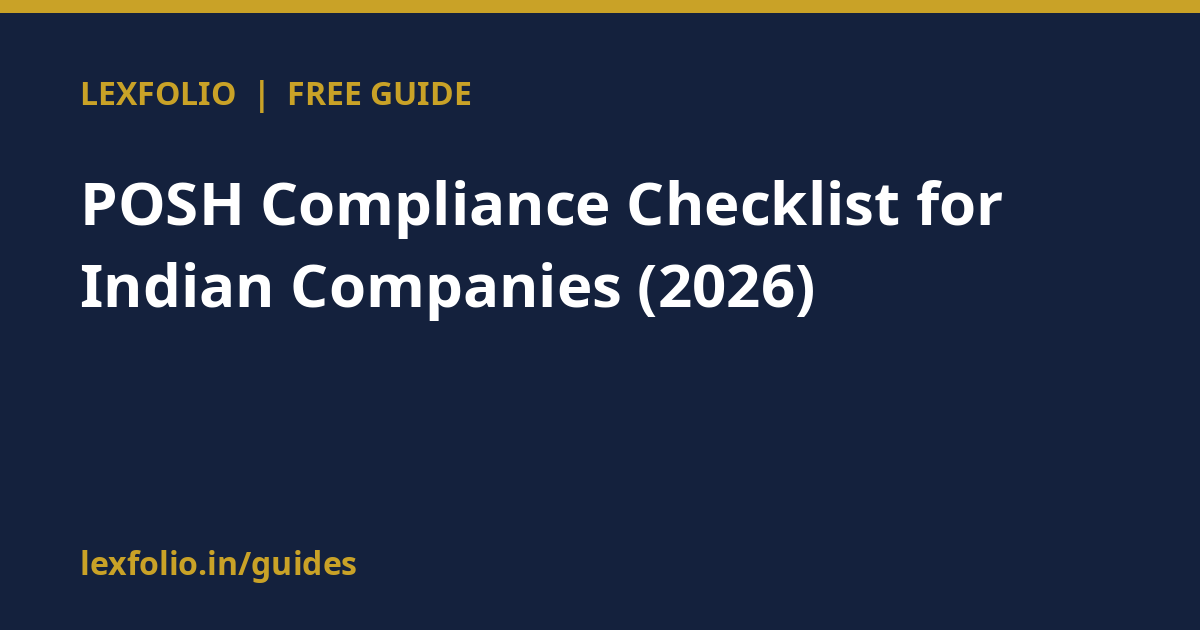 POSH Compliance Checklist for Indian Companies (2026)