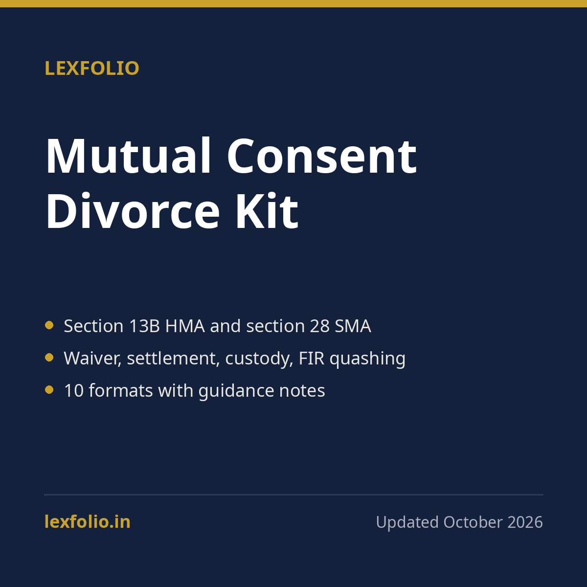 Mutual Consent Divorce Kit (Hindu Marriage Act and Special Marriage Act)