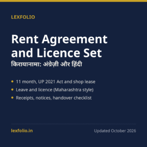 Rent Agreement and Leave and Licence Set