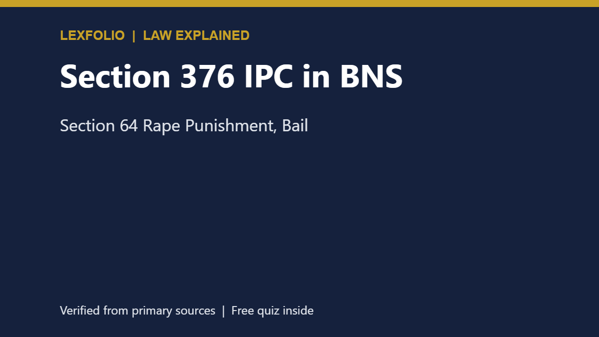 Section 376 IPC in BNS: Section 64 Rape Punishment, Bail