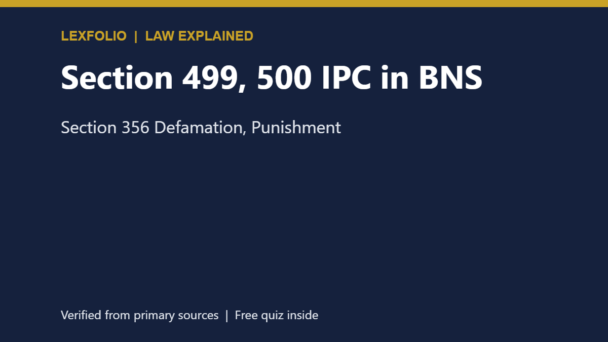 Section 499, 500 IPC in BNS: Section 356 Defamation, Punishment